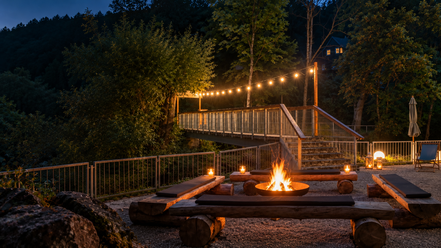 Abend an der Feuerschale im Bodetaler